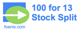 100 for 13 stock split