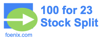100 for 23 stock split