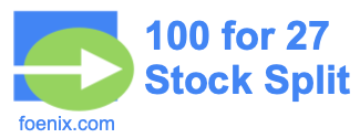 100 for 27 stock split