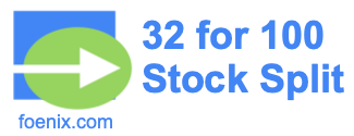 32 for 100 stock split