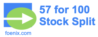 57 for 100 stock split