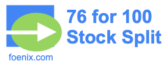 76 for 100 stock split