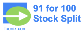91 for 100 stock split